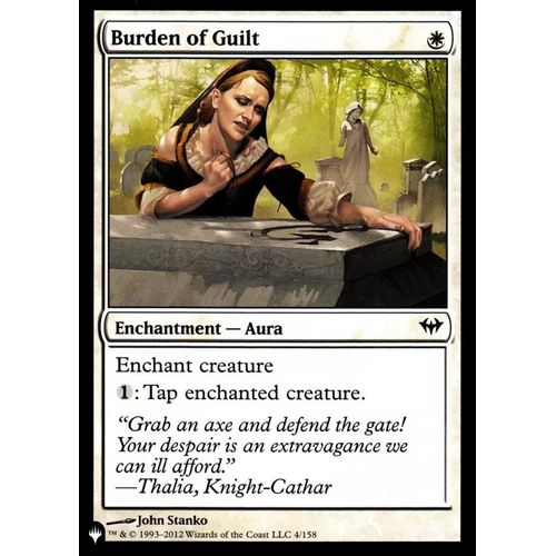 Burden Of Guilt (Fardeau De Culpabilité) - Magic - Obscure Ascension Vo - The List - Sigle Planeswalker - C - 4