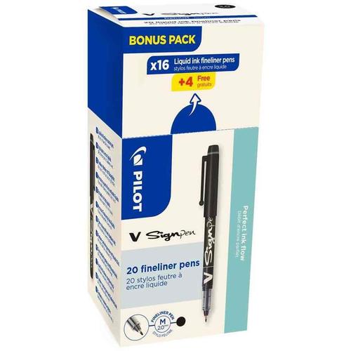 Pilot Stylo Feutre V Sign Pen, Value Pack, Noir