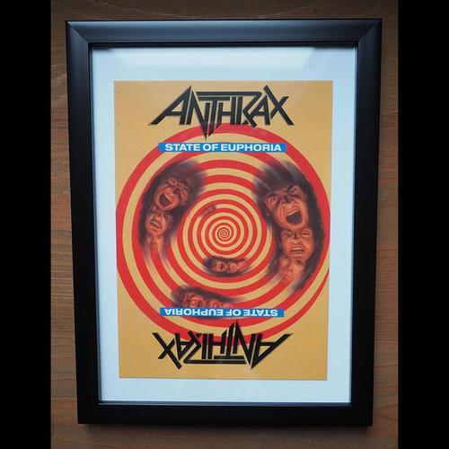 Anthrax "State Of Euphoria", Carte Postale De Collection, Encadrée, Vintage, Metallica, Slayer