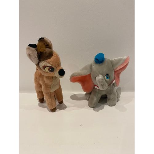 Lot Peluches Disney Dumbo Et Bambi 