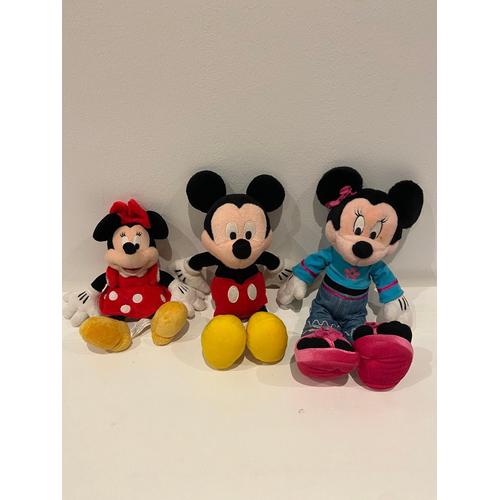Lot Peluches Disney Minnie Et Mickey 