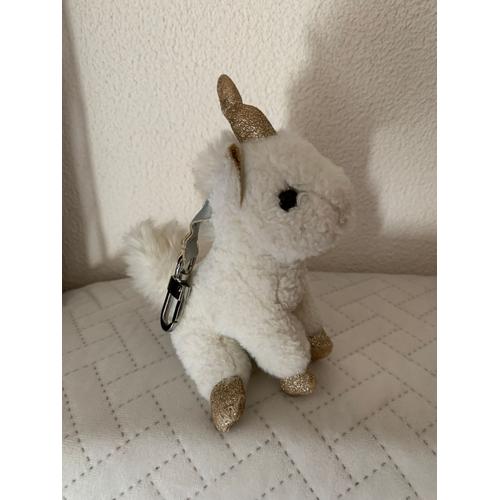 Peluche Porte Clé Licorne - Histoire D'ours - 15 Cm Avec La Corne