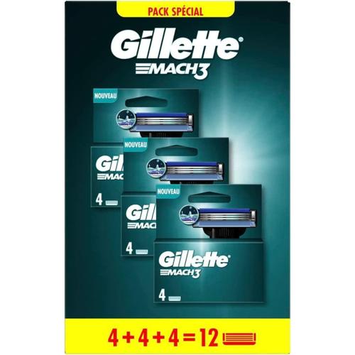 Lames De Rasoir Gillette Mach 3 Pack 12 Pcs 