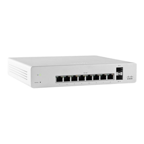Cisco Meraki Cloud Managed MS220-8P - Commutateur - Géré - 8 x 10/100/1000 (PoE+) + 2 x Gigabit SFP - de bureau - PoE+ (124 W)