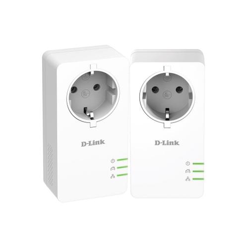 D-Link PowerLine AV2 1000 HD Gigabit Passthrough Kit DHP-P601AV - Kit d'adaptation pour courant porteur 1GbE, HomePlug AV (HPAV) 2.0, IEEE 1901 - Branchement mural