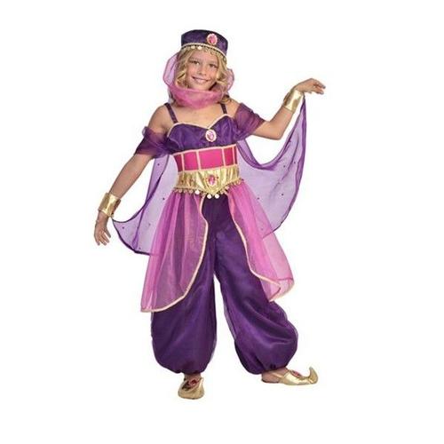 Déguisement Costume Combinaison 1001 Nuits Comme Jasmine Dans Aladdin Rose Et Violet Avec Coiffe Et Chaussons Fille 6 Ans César