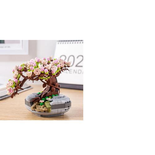 Arbre BonzaÏ artificiel en blocs de construction.Arbre de Sakura bonsaï,Fleurs Artificielles,,collection botanique,Décoration intérieur artisanat,Création déco, Idée cadeau original.jouet d'assemblage