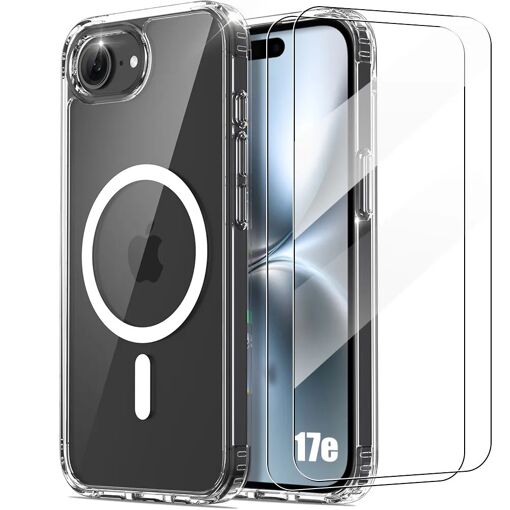 Coque + 2 Verres Tremp&eacute;s pour iPhone 17e, Protection Antichoc