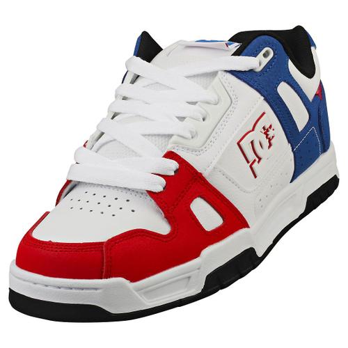 Dc Shoes Stag Baskets Patin Rouge Blanc Bleu