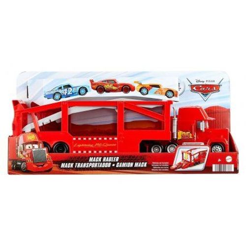 Camion Mack 33 Cm Avec Rampe - Vehicule Transporteur 12 Voitures (Non Incluses) - Cars Disney - Set Jouet Enfant Et Carte