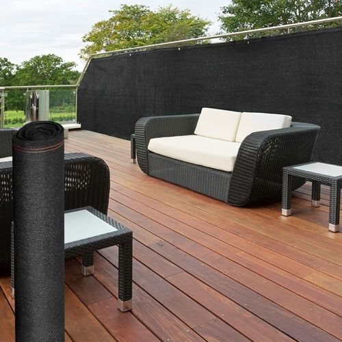 Brise Vue Haute Densité 1,5 X 10 M Noir 300 Gr/M² Qualité Pro