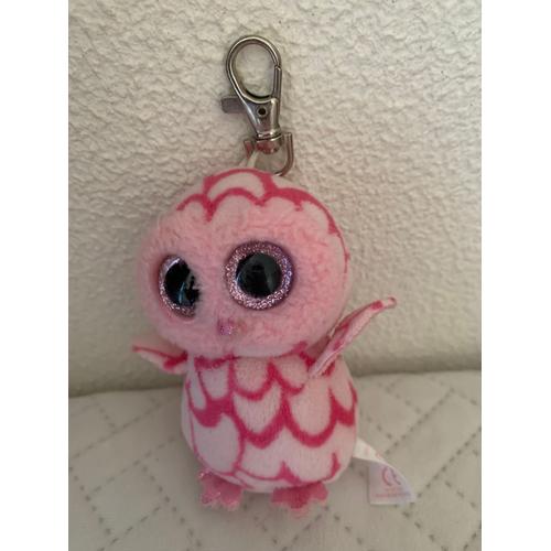 Peluche Hibou Rose - Porte Clé- Ty