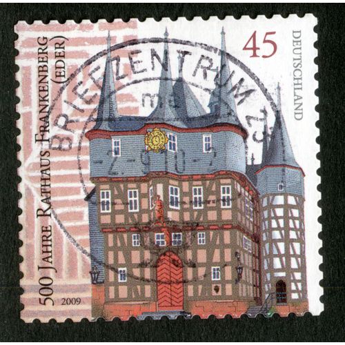 Timbre Oblitéré Deutschland, 500 Jahre Rathaus Frankenberg, Eder, 2009, 45