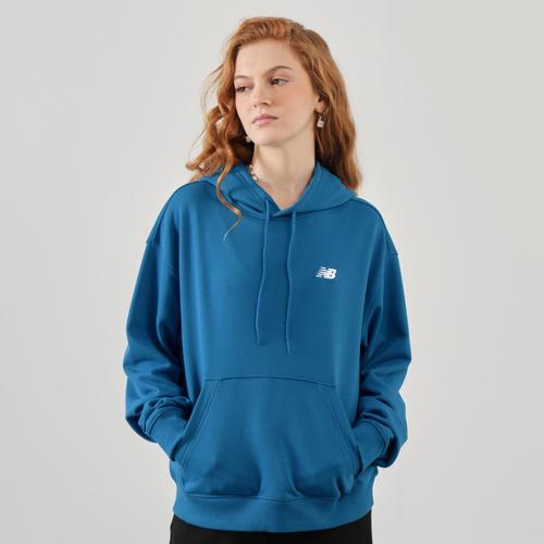 Hoodie Crop Oversize Small Logo Bleu