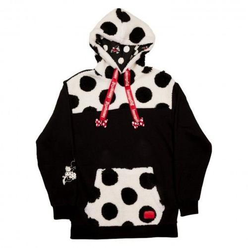 Sweat À Capuche Disney Loungefly Unisexe - Hoodie Minnie Rocks The Dots Sherpa 3xl