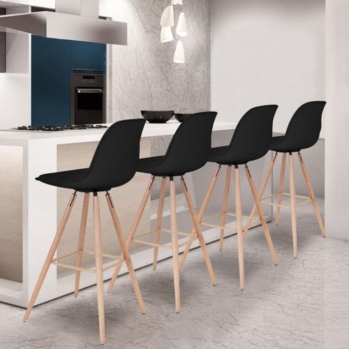 Lot De 4 Tabourets De Bar Sara Noir