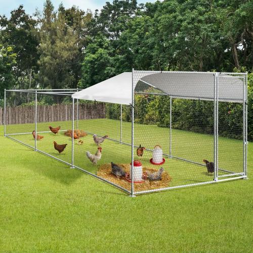 Enclos Bogota 12 M² Parc Grillagé 2x6x1,6 M Acier Galvanisé Avec Filet