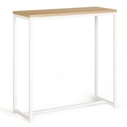 Console Detroit Design Industriel Bois Et Métal Blanc