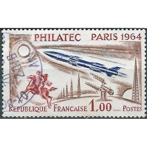 France 1964, Beau Timbre Yvert 1422, Exposition Internationale Philatec À Paris, Cote 25€, Oblitéré, Tbe