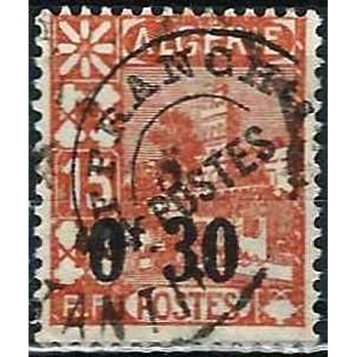 Algérie, Département Français 1944, Beau Timbre Préoblitéré Yvert 14, Mosquée Sidi Abderrahmane, Avec Surcharge En Valeur, Utilisé Et Oblitéré, Tbe