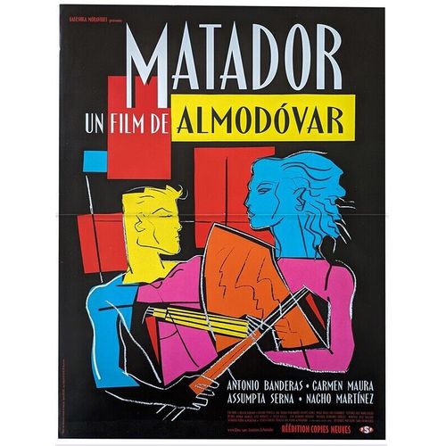 Matador - Véritable Affiche De Cinéma Pliée - Format 40x60 Cm - De Pedro Almodovar Avec Antonio Banderas, Carmen Maura, Assumpta Serna, Nacho Martinez - 1986