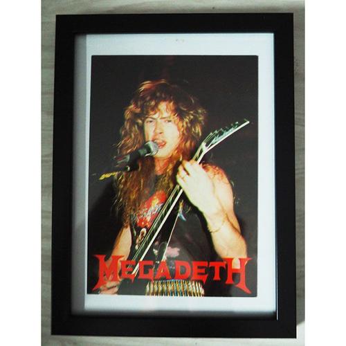 Megadeth "Dave Mustaine Live 80's", Carte Postale De Collection, Encadrée, Vintage, Décoration, Metallica, Slayer