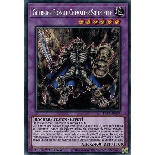 Yu Gi Oh ! Guerrier Fossile Chevalier Squelette Blar-Fr007 Secret Rare En Français