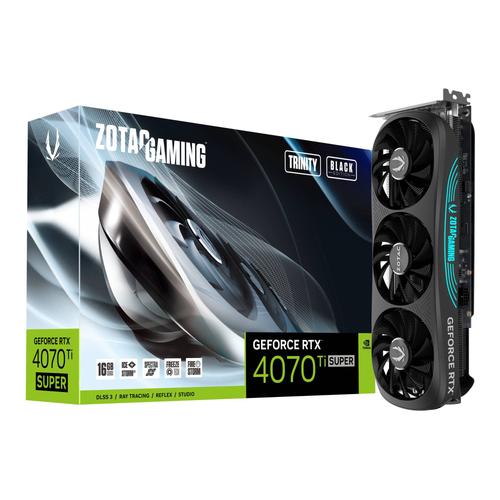 ZOTAC GAMING GeForce RTX 4070 Ti SUPER Trinity - Black Edition - carte graphique - GeForce RTX 4070 Ti Super - 16 Go GDDR6X - PCIe 4.0 x16 - HDMI, 3 x DisplayPort - noir