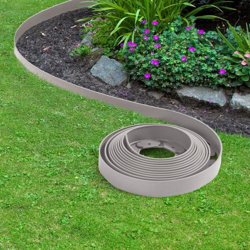 Bordurette De Jardin Flexible 10 M Grise Hauteur 5 Cm 30 Piquets