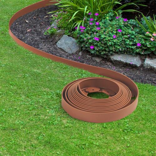 Bordurette De Jardin Flexible 10 M Terracotta Hauteur 5 Cm 30 Piquets