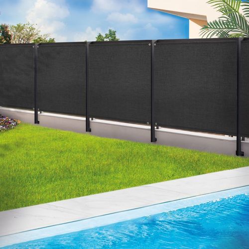 Brise Vue Renforcé 1 X 10 M Noir 220 Gr/M² Luxe Pro