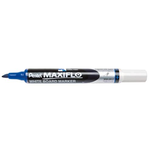 Pentel Marqueur Tableaux Blancs Maxiflo Mwl6s Pointe Biseautée Moyenne Bleu