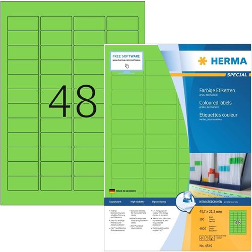Herma Etiquettes Universelles Special, 45,7 X 21,2 Mm, Vert