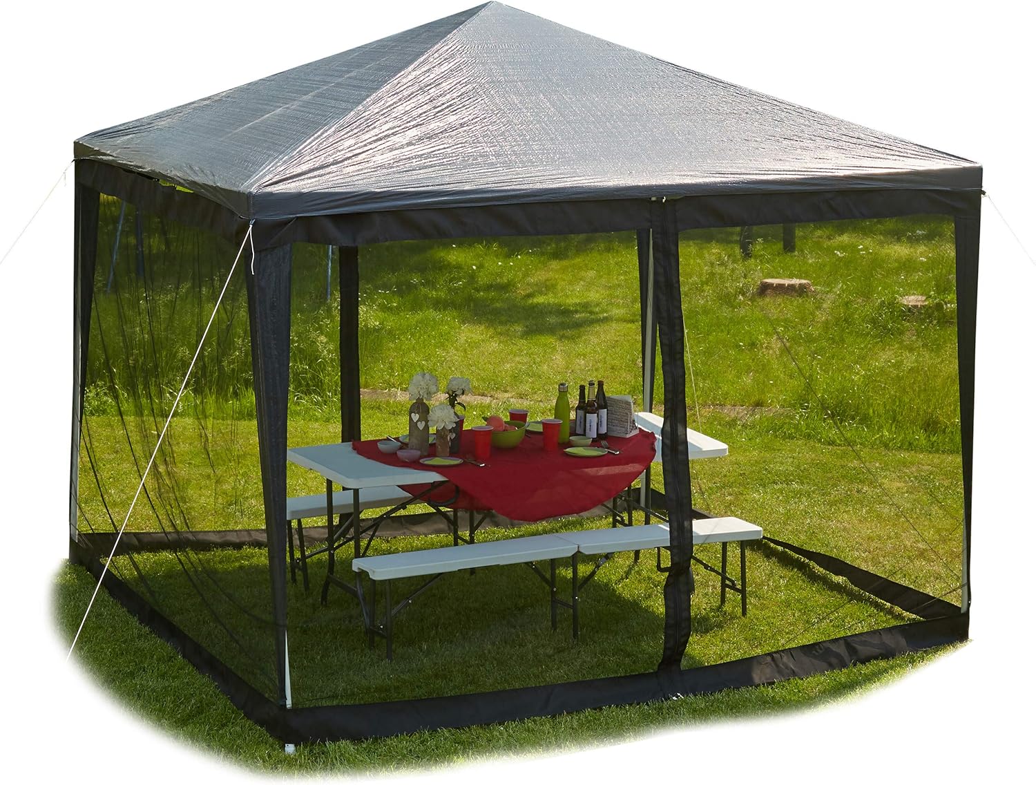Ulteronixshop-Moustiquaire De Pergola 3x3 M, 2 Pièces Latérales, Fe...