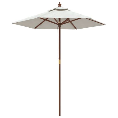 Parasol De Jardin Avec Mât En Bois 196 X 231 Cm Sable Helloshop26 02_0008352