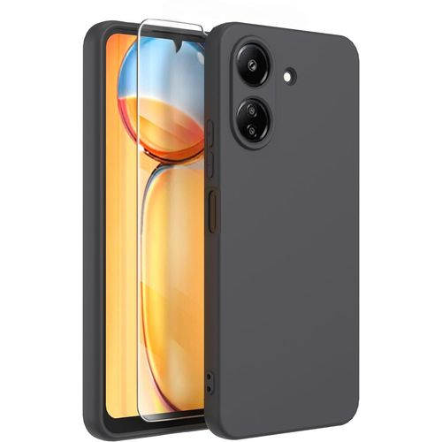 Coque Pour Xiaomi Redmi 13c / Poco C65 Silicone Noir + Verre Trempe Little Boutik©