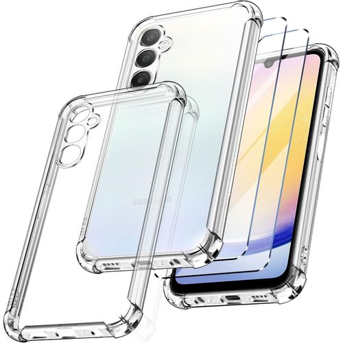 Coque Pour Samsung Galaxy A25 5g Silicone Transparente Angles Renforces + 2 Verres Trempes Little Boutik©