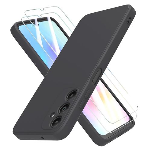 Coque Pour Samsung Galaxy A05s 4g Silicone Noir + 2 Verres Trempes Little Boutik©