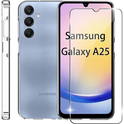Coque Silicone Transparente + Verre Trempe Pour Samsung Galaxy A25 5g Little Boutik©
