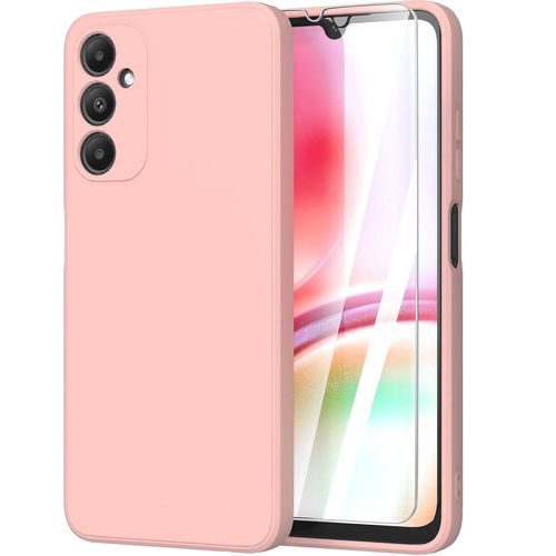 Coque Pour Samsung Galaxy A05s 4g Silicone Rose + Verre Trempe Little Boutik©