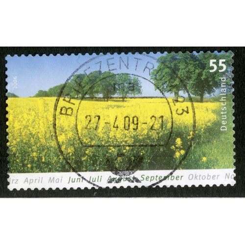 Timbre Oblitéré Deutschland, April Mai Juni Juli August September Oktober, 2006, 55
