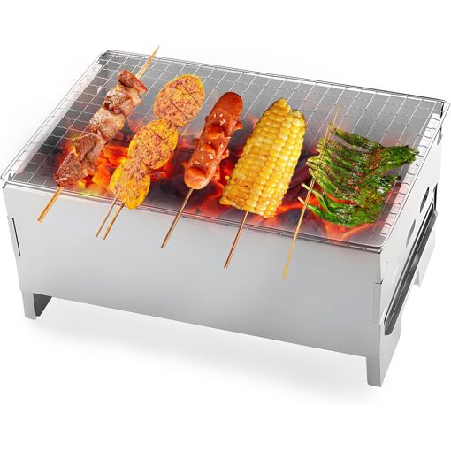 JGD-Petit Barbecue Charbon de Bois, Barbecue Pliable, Barbecue Port...