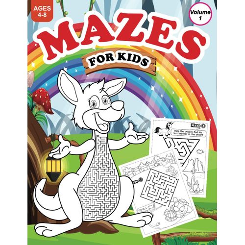 Mazes For Kids Ages 4-8 (Volume 1): 80 Fun Maze Activities Perfect For Developing Skills, Ranging From Easy To Very Hard | Workbook For Games And Puzzles.