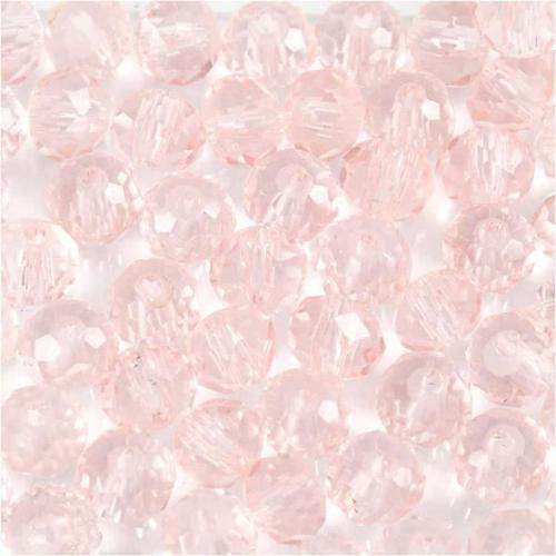 45 perles à facettes rondes Ø 4 mm - rose clair