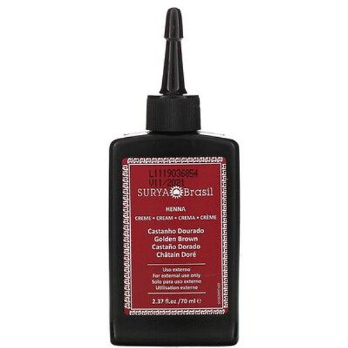 Surya Brasil Crème Au Henné, Coloration Capillaire Saine Haute Performance Pour Couvrir Les Cheveux Blancs, Châtain Doré, 70 Ml 