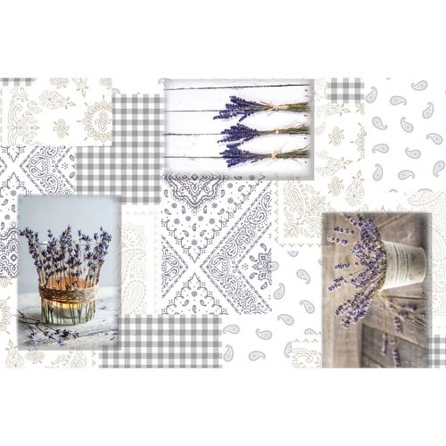 Set De Table Provençale Tradilav - L. 43 X L. 28 Cm - Blanc