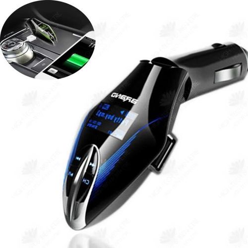 HTBE® Voiture Bluetooth Transmetteur FM Voiture Allume-cigare Prise Télécommande Lecteur MP3 Clé USB Fente Écran Musique Radio Noir