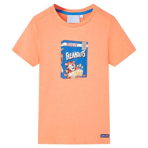 T-Shirt Pour Enfants Avec Manches Courtes Orange Néon 140