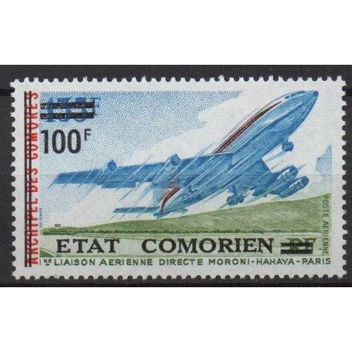 Comores Timbre Avion Surchargé .