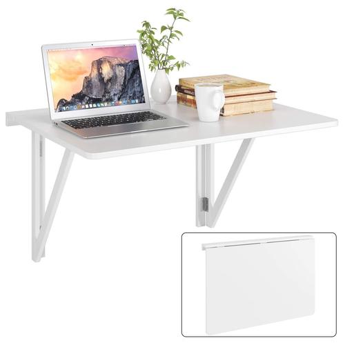 Table Murale Rabattable Pliable 80x60x45cm,Cuisine Table,Table D'ordinateur Blanc